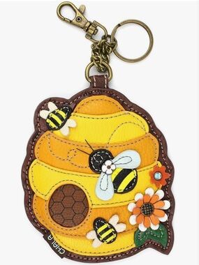 Chala Bee Hive Appliqué Key Fob Coin Purse NWT